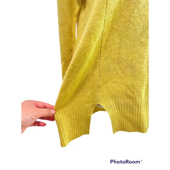 Cashmere Lime Green White and Warren Asymmetric Sweater Large - Picture 7 of 9